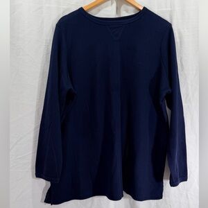 Woman Within Size 1X, 22/24 Black Thermal Pullover Knit Top